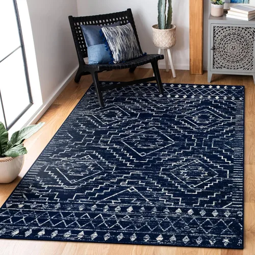 Miniatura 26 de Wonnitar Alfombra marroquí lavable de 5 x 7 pies, color negro, alfombra grande para sala de estar, antideslizante, bohemio, para dormitorio