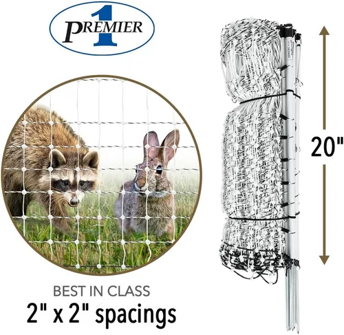 Miniatura 2 de Premier 1 VersaNet® Plus, valla eléctrica portátil de 20 pulgadas de alto x 50 pies de largo con postes incorporados, espaciado de hebras de 2 x 2