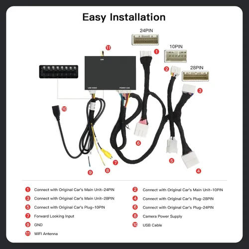 Miniatura 6 de CARabc Adaptador Inalámbrico Carplay Android Auto para Toyota con Entune2.0 2014-2019, Compatible