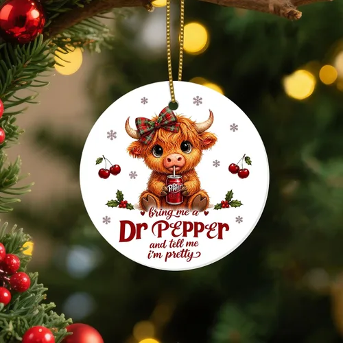 Miniatura 20 de Adornos Colgantes de Navidad Ho-Ho-Ho de 2 Lados Impresos 2025, Regalos de Terror de Navidad para Amantes de las Películas, Adorno de Cerámica