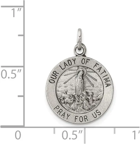 Miniatura 3 de Colgante de plata de ley 925 con medalla Our Lady of Fatima L- 0787in W- 0591in joyería fina para mujer Metal