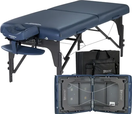 Miniatura 10 de Master Massage Montclair - Mesa de masaje portátil, cama profesional de fisioterapia de belleza, cama facial plegable, extra ancha, paquete de Negro