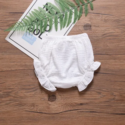 Miniatura 4 de Conjunto de 3 piezas de pantalones cortos para recién nacidos, para bebés, niñas y niños, mezcla de lino y algodón, lindos pantalones cortos