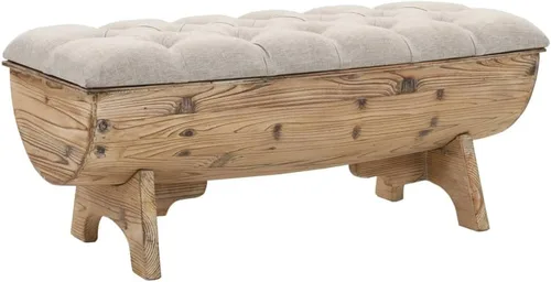 Miniatura 8 de Banco de almacenamiento de abeto de madera maciza para dormitorio, sala de estar, extremo de la cama, 43.3 x 15.7 x 19.7 pulgadas