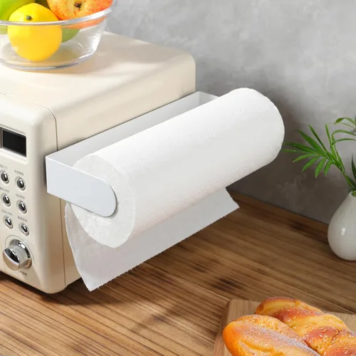Miniatura 6 de DELITON Soporte magnético para toallas de papel - Estante multifuncional blanco con ajuste magnético fuerte para la mayoría de tamaños de toallas