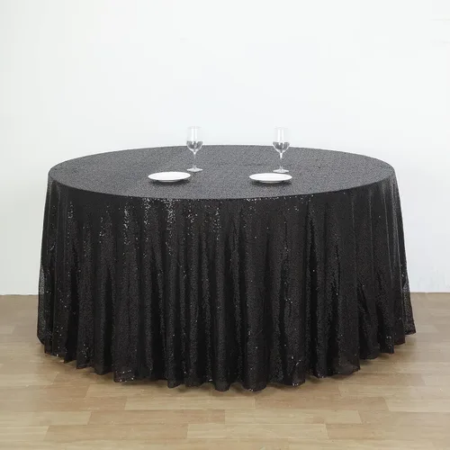 Miniatura 9 de Tableclothsfactory Luxury Collection - Manteles redondos de lentejuelas de 108 pulgadas, color dorado