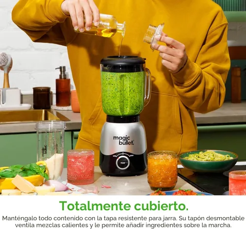 Miniatura 4 de Batidora Combo Magic Bullet®, 600W, Jarra de 48oz, Taza de 16oz con Tapa para Llevar, Fácil de Limpiar, Cuchilla Cruzada, para Batidos, Salsas