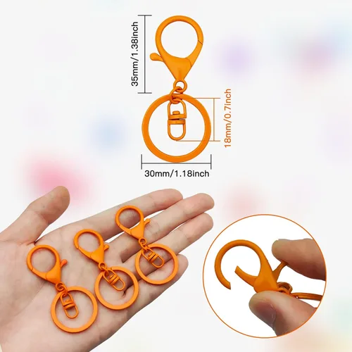 Miniatura 5 de 30 llaveros con cierre de langosta para fabricación de joyas, broches de metal giratorios con cierres giratorios, clips de gancho, anillo de llavero