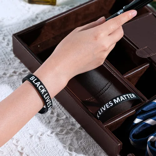 Miniatura 4 de Fundraising For A Cause Pulseras de silicona Black Lives Matter (BLM) para adolescentes y adultos