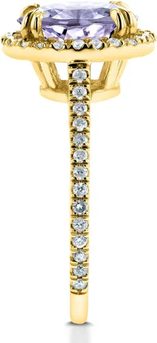 Miniatura 4 de Kobelli Anillo de oro amarillo de 14 quilates con amatista y diamante de corte ovalado, oro amarillo de 14 quilates