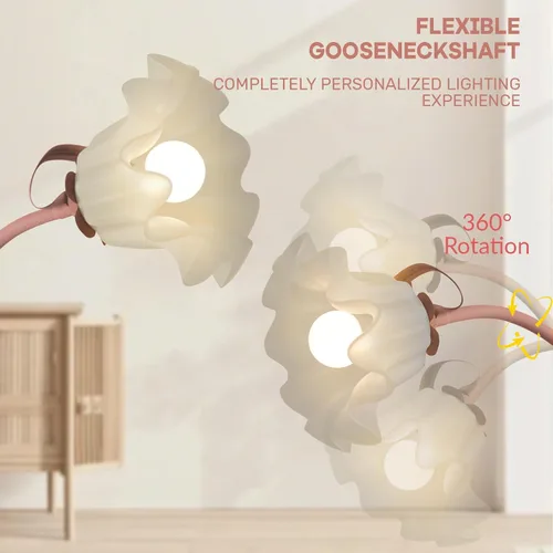 Miniatura 4 de Lámpara de pie de flores para sala de estar, lámpara de pie de flores con 3 temperaturas de color, lámpara LED de lectura de flores, lámparas de pie