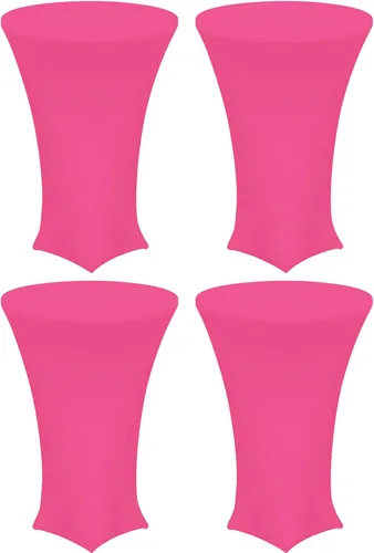 Miniatura 10 de uxcell 4 manteles redondos de cóctel de 24 x 43 pulgadas, mantel elástico Highboy de elastano, mesa alta ajustable para bar, fiesta de boda (negro)
