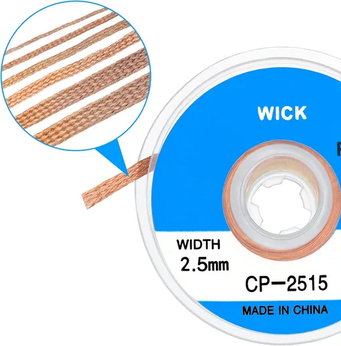 Miniatura 4 de Hotop 6 mechas de soldadura trenzadas de 5 pies con fundente, no limpias, trenzadas para reparación de componentes electrónicos, placa de circuito