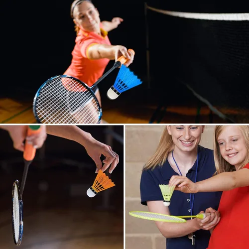 Miniatura 6 de Hysagtek 12 piezas de bádminton volante de bádminton Birdie, deportes interiores y exteriores, entrenamiento de pelota de ejercicio, gimnasio, juego