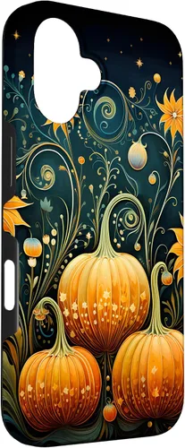 Miniatura 3 de Funda floral para iPhone 16 Pumpkins Vintage Otoño Otoño