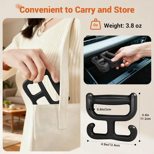 Miniatura 4 de Paquete de 2 bolsas de comestibles con asa para bolsas de plástico, cada una tiene capacidad para 100 libras, duradera, multiusos, resistente, Negro