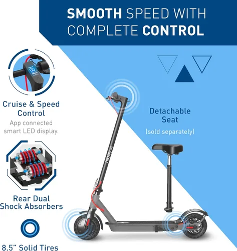 Miniatura 8 de Hiboy S2 Electric Scooter - 8.5" Solid Tires - Up to 17 Miles Long-Range & 19 MPH Portable Folding Commuting Scooter for Adults with Double Braking