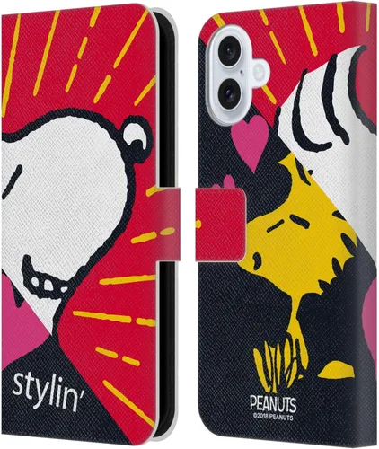 Miniatura 190 de Head Case Designs Funda de piel con licencia oficial de Peanuts Snoopy & Woodstock Balloon Halfs and Laughs para Apple iPhone 7/8/SE 2020 y 2022