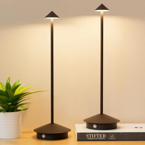 Miniatura 9 de Paquete de 2 lámparas de mesa LED recargables de 6000 mAh, inalámbricas, 3000 K-6000 K, lámparas táctiles de atenuación continua con función