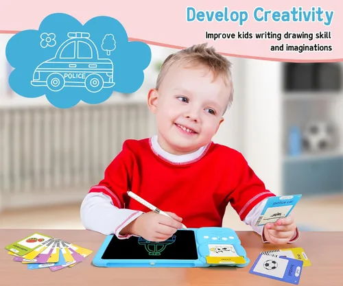 Miniatura 8 de Rylai Juguetes para Niños Pequeños Tarjetas Flash Parlantes, Recursos de Aprendizaje de Kindergarten 510 Palabras Visuales con Tableta de Dibujo