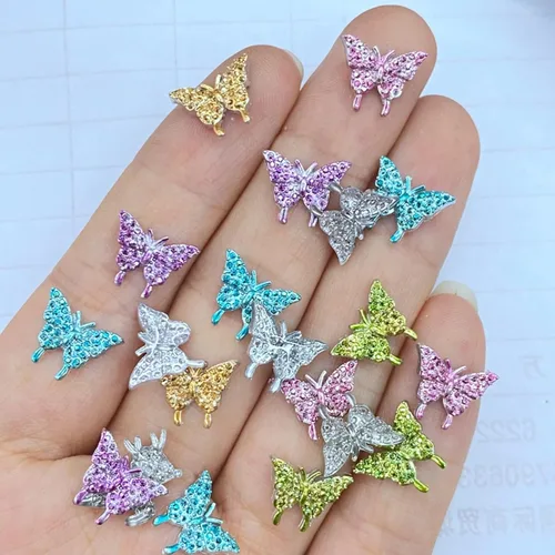 Miniatura 2 de 50 dijes de mariposa 3D – Decoración de joyas Kawaii para arte de uñas impresionantes diseños de uñas