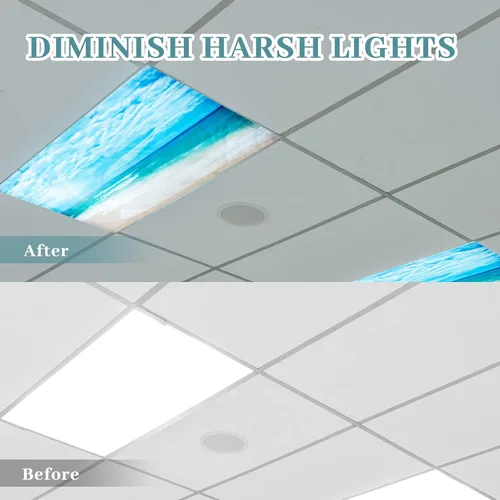 Miniatura 3 de Hortsun 6 cubiertas de luz fluorescente, filtros de luz magnéticos de 4 x 2 pies, imprescindibles para suministros para profesores, cubiertas