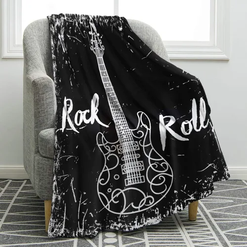 Miniatura 7 de Jekeno Regalos personalizados de guitarra para mujeres y hombres, impresión de manta de guitarra, manta personalizada con nombre, mantas de franela