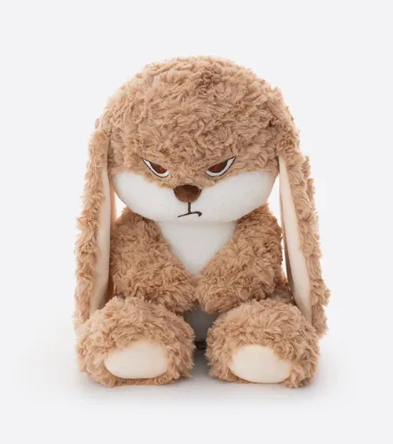Miniatura 6 de ZEIO Grumpy Bunny - Peluche de conejo de peluche de 15.7 pulgadas con orejas flexibles, juguetes de peluche suaves para abrazar, perfecto para un