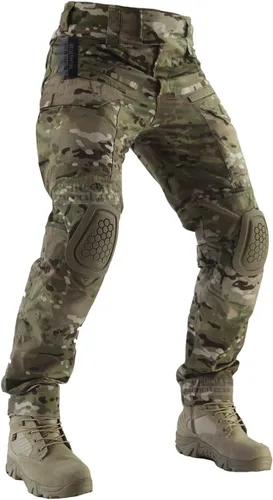 Miniatura 9 de ZAPT Pantalones de combate Airsoft Paintball para hombre, pantalones tácticos con rodilleras, camuflaje de caza, pantalones militares Au Camo