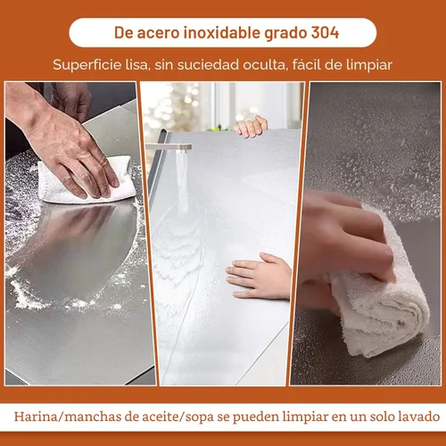 Miniatura 5 de Tablas de cortar de acero inoxidable para cocina, tablas de cortar de acero inoxidable 304 con borde y almohadilla de silicona antideslizante
