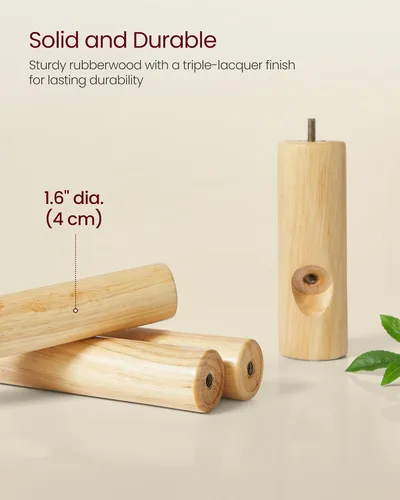 Miniatura 6 de VASAGLE Perchero de Madera Maciza, Perchero de Pie en Forma de Árbol con 8 Ganchos, 3 Opciones de Altura, para Ropa, Sombreros, Bolsos, Sala de Rosa