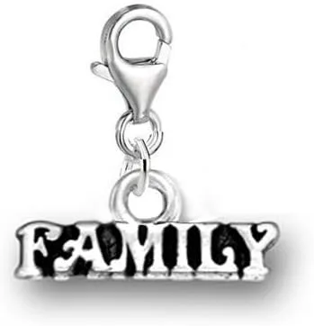 Clip on "Family" colgante colgante para joyería de clip europeo con cierre de langosta, Aleación de metal de zinc