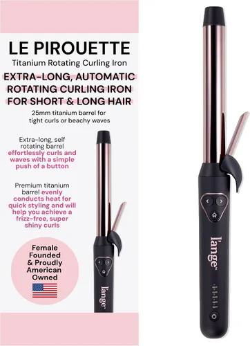 L'ANGE HAIR Le Pirouette - Rizador giratorio de titanio de 0.984 in | Rizos y ondas para principiantes y profesionales | Titanio premium barril de 1