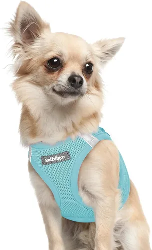 Miniatura 42 de rabbitgoo Arnés para perro pequeño, chaleco de malla suave para cachorros con hebilla de seguridad, arnés reflectante transpirable para mascotas