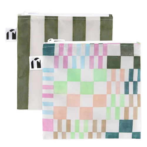 Miniatura 25 de Bumkins Bolsas de aperitivos reutilizables, para el almuerzo escolar de niños y para adultos, tela lavable, bolsa de tela impermeable