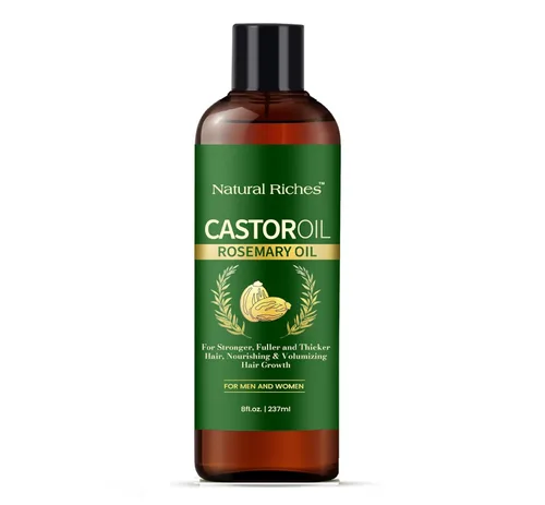 Miniatura 11 de Natural Riches Aceite de ricino orgánico, prensado en frío, certificado USDA para piel seca, pérdida de cabello, caspa, crecimiento del cabello