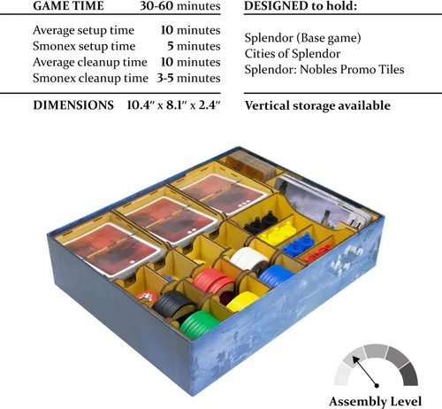 Miniatura 2 de SMONEX Organizador de juegos de mesa compatible con todos los juegos de mesa Splendor Expansion – Inserto organizador adecuado para esplendor hecho