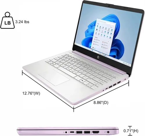Miniatura 8 de HP 14 portátiles portátiles livianos para negocios y estudiantes, 14 pulgadas, HD, antirreflejo, Intel de 4 núcleos, N150, 8 GB de RAM, 192 GB