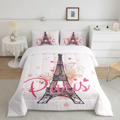 Miniatura 37 de Juego de edredón de San Valentín para parejas, juegos de ropa de cama rojo y blanco para niños, niñas, adolescentes, con texto en inglés "I Love