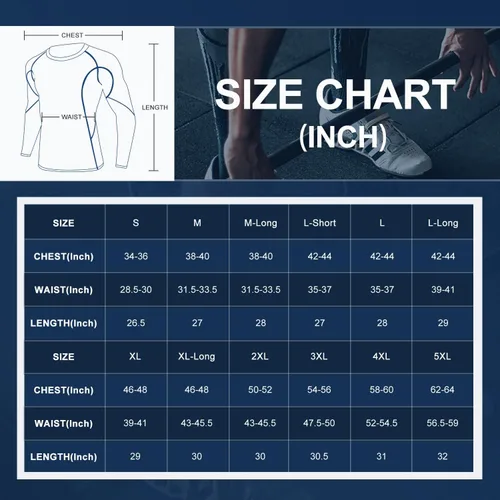 Miniatura 6 de Milin Naco ropa interior de manga larga fresca seca con compresión para hombre paquete de 3