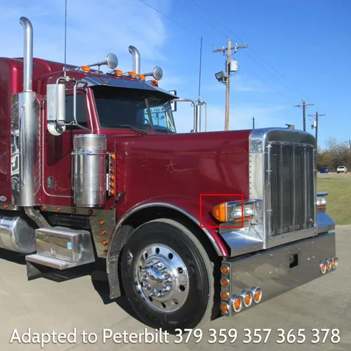 Miniatura 6 de Señal de giro para Peterbilt, 31 luces LED triangulares ámbar con 3 cables de repuesto para Peterbilt 379 359 357 365 378 ámbar Led/lente