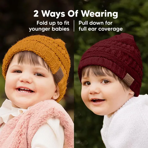 Miniatura 102 de KeaBabies 3-Pack Baby Beanies for Boys, Girls - Stretchy Knit Baby Hats, Cute Newborn