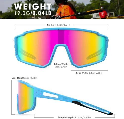Miniatura 2 de Gafas de sol deportivas polarizadas, protección UV400, para exteriores, para hombres, mujeres, jóvenes, béisbol, ciclismo, correr, conducir, golf