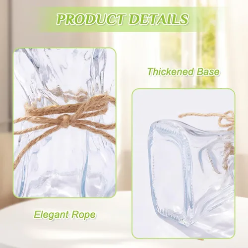 Miniatura 5 de LemonRoad Paquete de 12 pequeñas bolsas de vidrio con forma irregular, florero de flores de vidrio para flores, lindo jardín para boda, sala