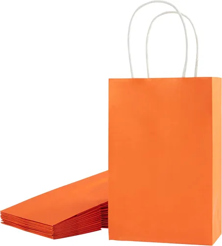 Miniatura 9 de SUNCOLOR Paquete de 24 bolsas de regalo amarillas con asas – Bolsas de 8" para regalos de fiesta, cumpleaños, Pascua y ocasiones especiales Amarillo