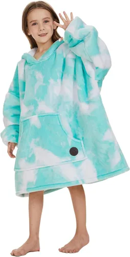 Miniatura 24 de Three Poodle - Manta con capucha portátil para niños, sudadera de sherpa de gran tamaño con capucha gigante, manta con capucha cálida y acogedora