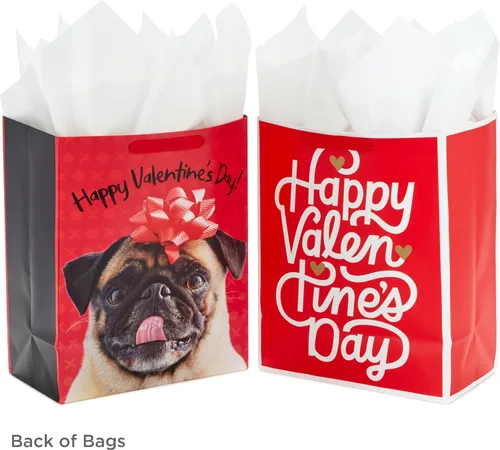 Miniatura 4 de Hallmark Bolsas de regalo grandes de 13 pulgadas para el día de San Valentín con papel de seda