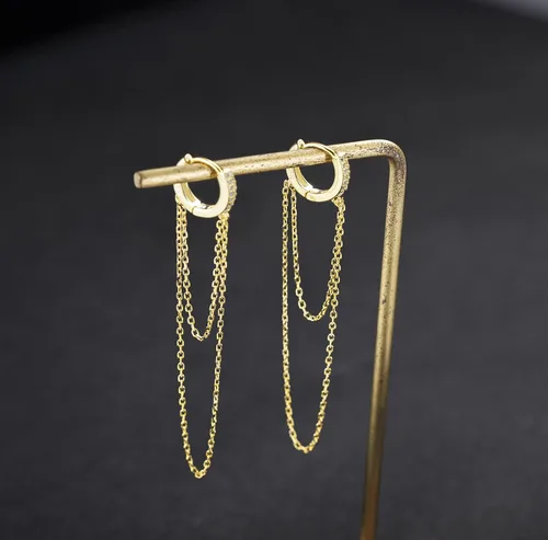 Miniatura 2 de SLUYNZ Aretes de aro pequeños de plata de ley 925 con circonita cúbica para mujer, diseño minimalista