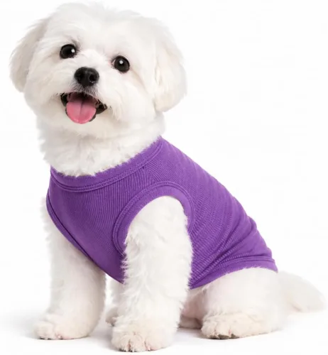 Miniatura 22 de Lovelonglong Ropa para mascotas de verano 2019, ropa para perro, camisetas en blanco, camisetas acanaladas, chalecos de hilo superior para perros