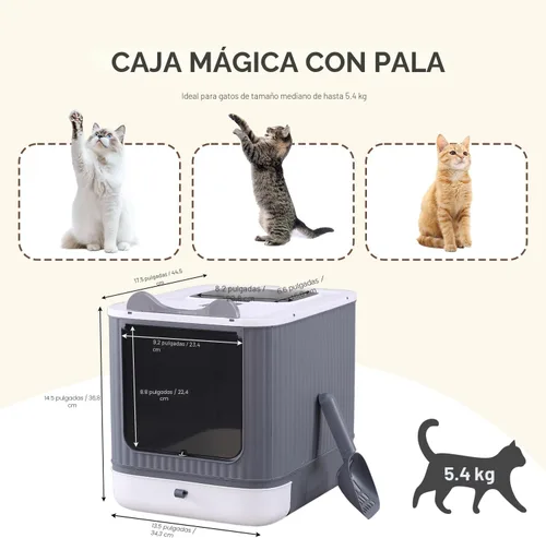 Miniatura 3 de Caja de Arena para Gatos Completamente Cerrada Mejorada con Tapa, Recinto Cubierto para Caja de Arena, Cajas de Arena para Gatos Antisalpicaduras